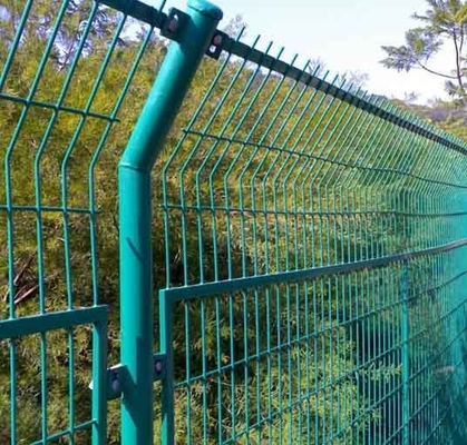 Vert galvanisé de Mesh Fence With Square Post RAL 6005 de fil de l'acier 3D