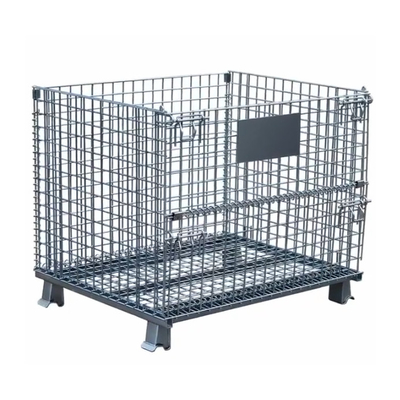700kg galvanisé Mesh Pallet Cages For Warehouse empilable