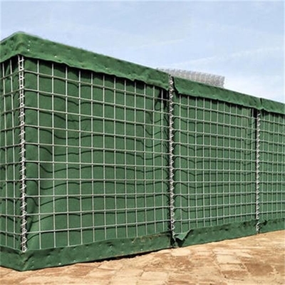 Le PVC de barrière de Hesco de mur d'Olive Green Gabion Military Sand a enduit 300g/M2
