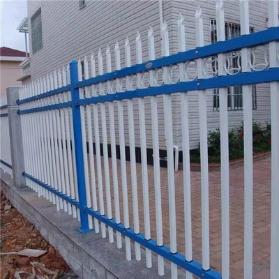 Barrière blanche bleue Panels Rustproof de fer travaillé de piquet de TLSW